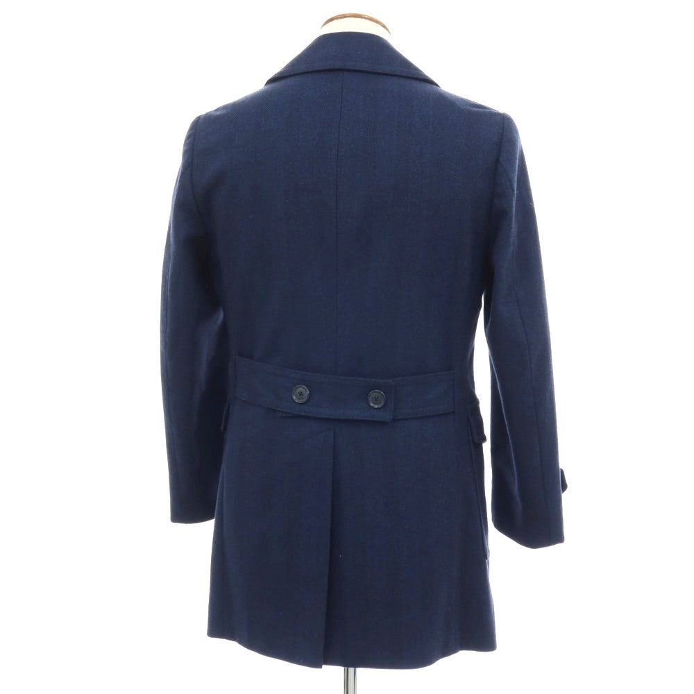 【中古】エルビーエム1911 L.B.M.1911 ウールポリエステル ヘリンボーン ダブルブレストコート ダークブルーxブラック【サイズ48】【 状態ランクB 】【 メンズ 】