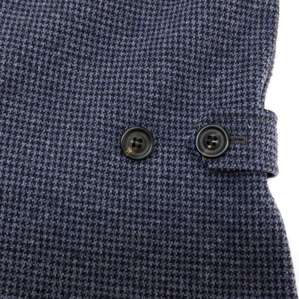 【中古】ティージャケット T-JACKET ポリエステルコットン ジャージー ハウンドトゥース ダブル カジュアル系ジレ ベスト ライトネイビー【サイズL】【 状態ランクB 】【 メンズ 】