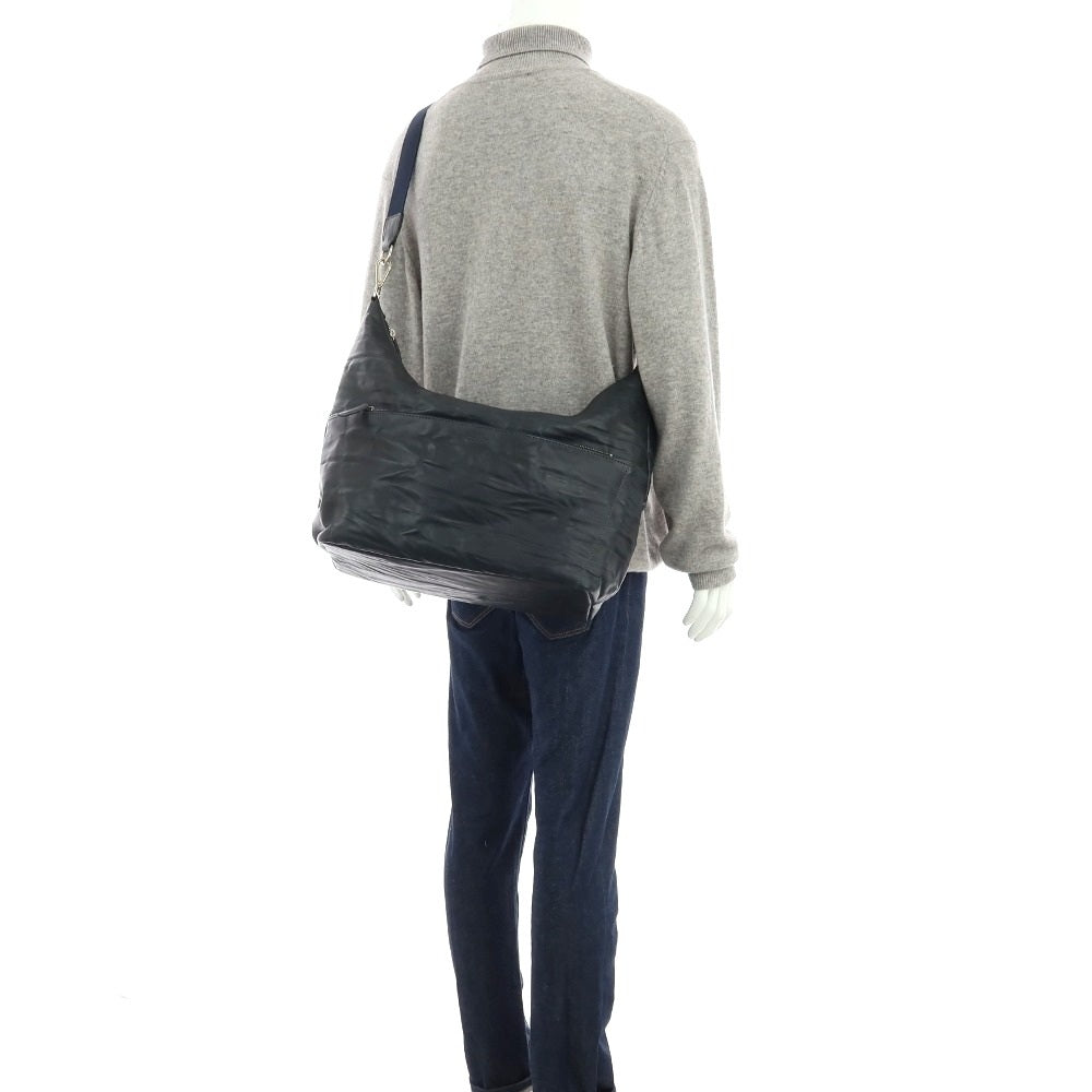 【中古】ダニエルアンドボブ Daniel & Bob JASMINE SLIM-45 RODI レザー ショルダーバッグ ネイビー【 状態ランクB 】【 メンズ 】