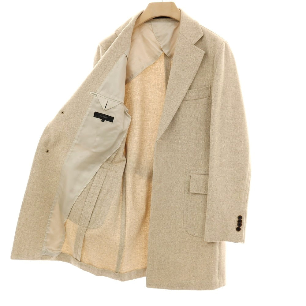 【中古】アルチザン ARTISAN ウール ヘリンボーン チェスターフィールドコート ベージュxアイボリー【 サイズL 】【 状態ランクA 】【 メンズ 】
