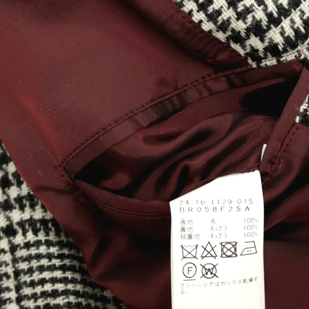 【中古】ブリッラ ペル イル グスト Brilla per il gusto ウール グレンチェック サファリジャケット ブラックxホワイト【サイズM】【 状態ランクB 】【 メンズ 】