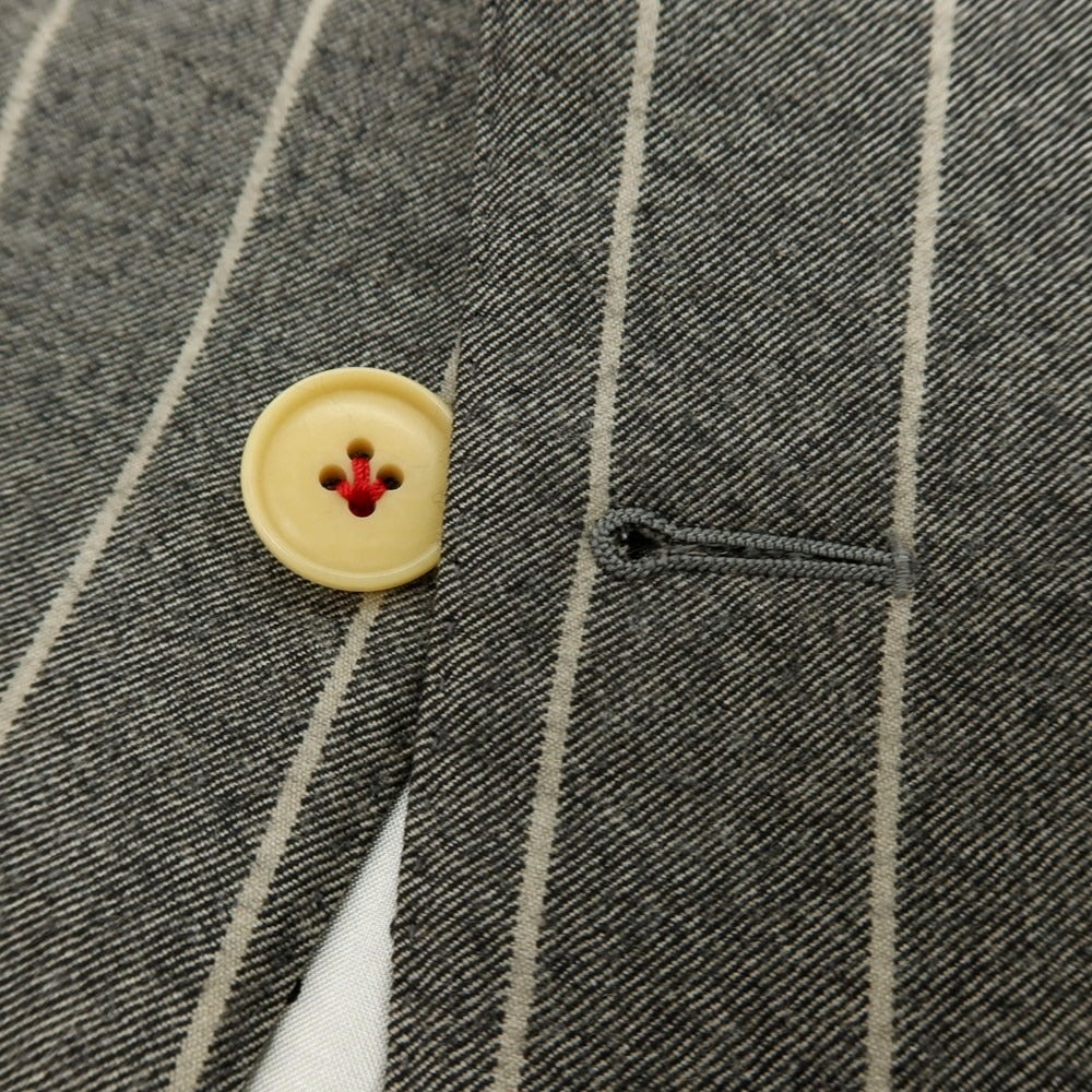 【中古】セイシェルズマインズ seychelles minds ウール スリーピース ストライプ 2つボタンスーツ グレー【サイズ表記なし(M位)】【 状態ランクB 】【 メンズ 】