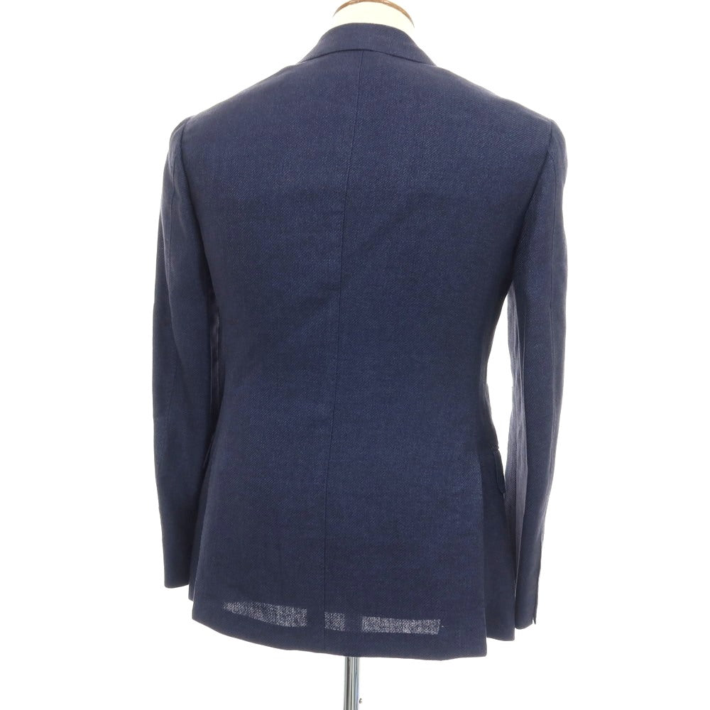 【中古】【未使用】ブリッラ ペル イル グスト Brilla per il gusto リネンシルクコットン ダブル6B テーラードジャケット ネイビー【サイズ46】【 状態ランクS 】【 メンズ 】