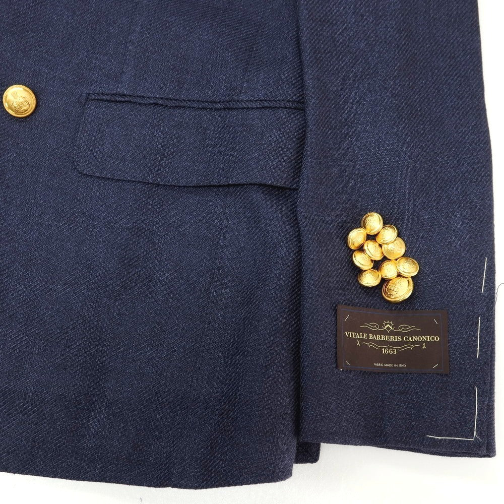 【中古】【未使用】ブリッラ ペル イル グスト Brilla per il gusto リネンシルクコットン ダブル6B テーラードジャケット ネイビー【サイズ46】【 状態ランクS 】【 メンズ 】