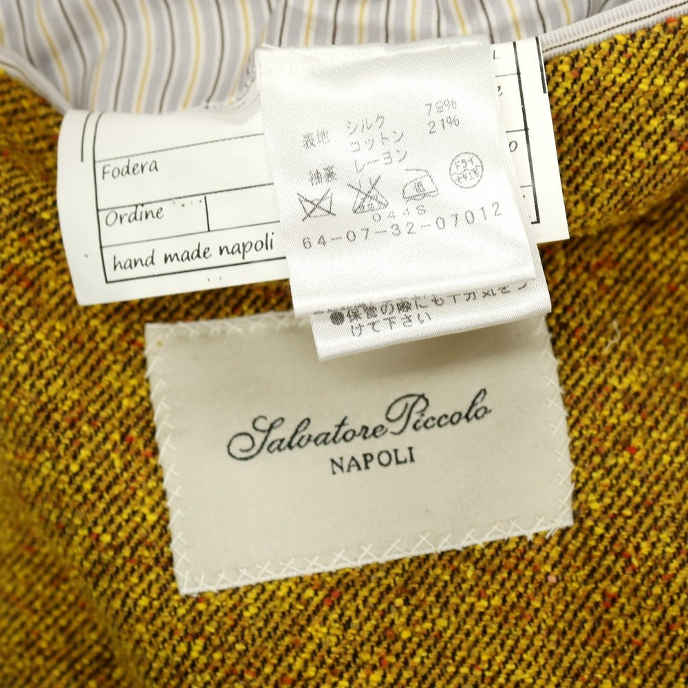 【中古】サルヴァトーレピッコロ Salvatore Piccolo シルクコットン 3B テーラードジャケット イエロー【サイズ48】【 状態ランクA 】【 メンズ 】