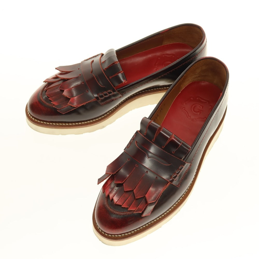 【中古】グレンソン GRENSON ローファー レッド【サイズ7】【 状態ランクB 】【 メンズ 】