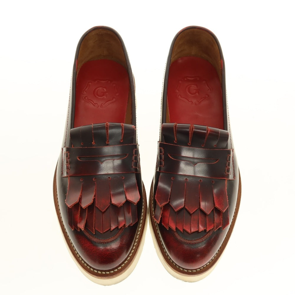 【中古】グレンソン GRENSON ローファー レッド【サイズ7】【 状態ランクB 】【 メンズ 】