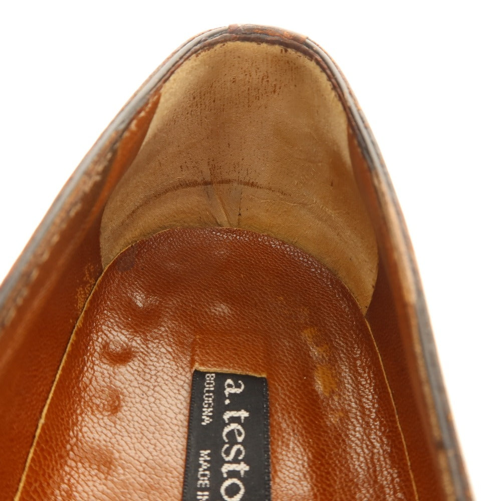 【中古】ア テストーニ a.testoni タッセルローファー パープル【サイズ5 1/2】【 状態ランクC 】【 メンズ 】