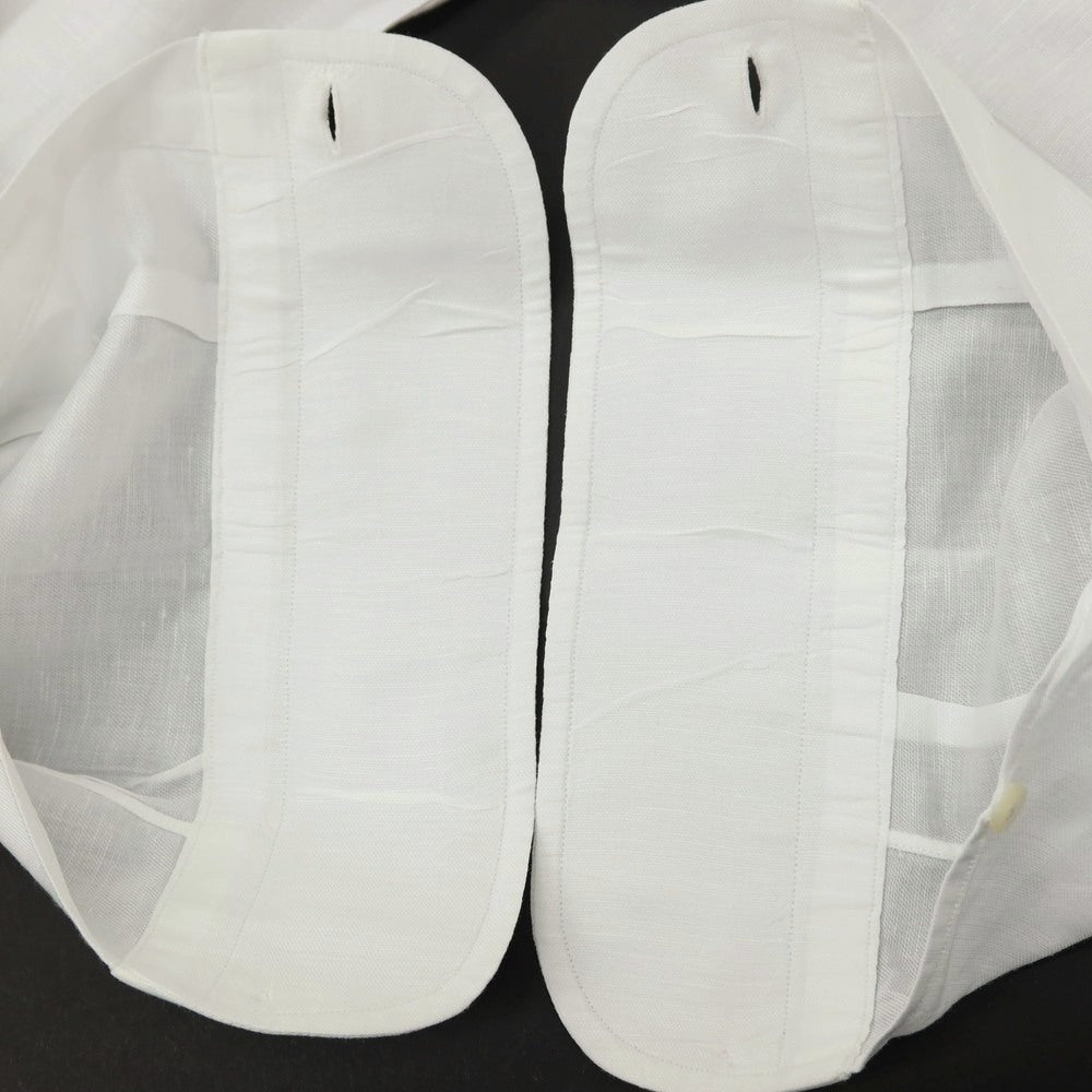 【中古】マリアサンタンジェロ Maria Santangelo コットンリネン セミワイドカラー ドレスシャツ ホワイト【サイズ40】【 状態ランクB 】【 メンズ 】