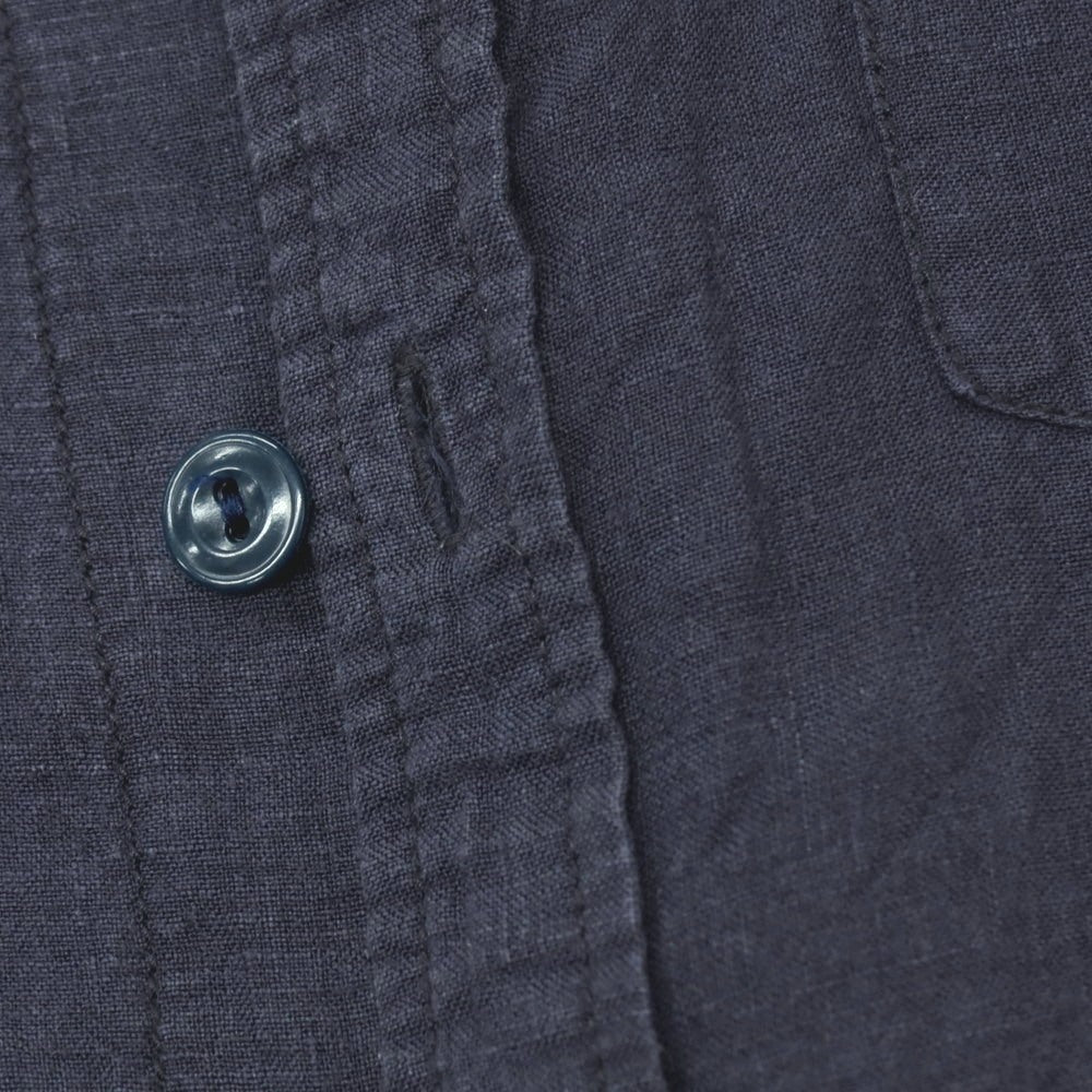 【中古】エスダブル S/DOUBLE リネン レギュラーカラー 半袖シャツ ネイビー【サイズM】【 状態ランクC 】【 メンズ 】