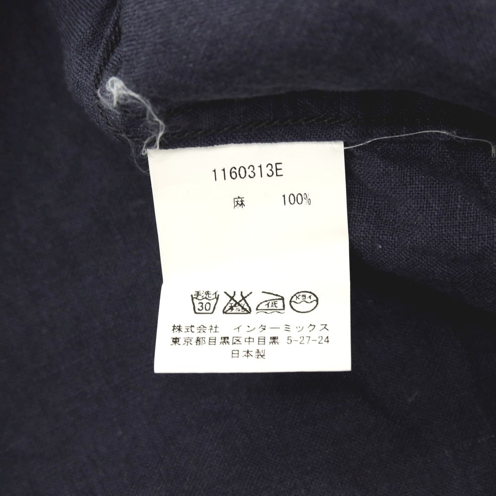 【中古】エスダブル S/DOUBLE リネン レギュラーカラー 半袖シャツ ネイビー【サイズM】【 状態ランクC 】【 メンズ 】