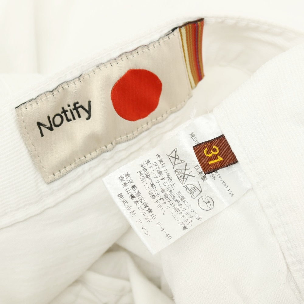 【中古】ノティファイ Notify ストレッチ コットンテンセル 5ポケットパンツ ホワイト【サイズ31】【 状態ランクB 】【 メンズ 】