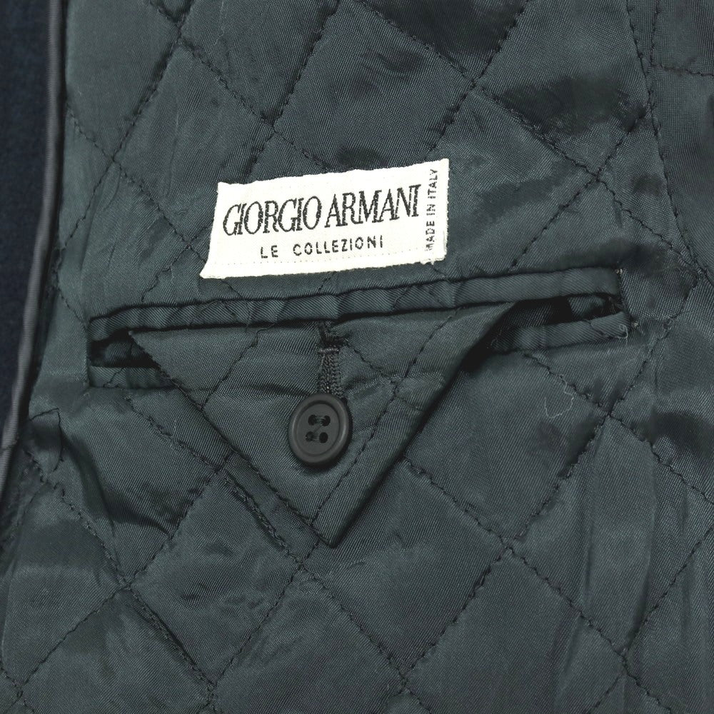 【中古】ジョルジオアルマーニ GIORGIO ARMANI ウール ダブルブレストコート ライトネイビー【サイズ48】【 状態ランクD 】【 メンズ 】