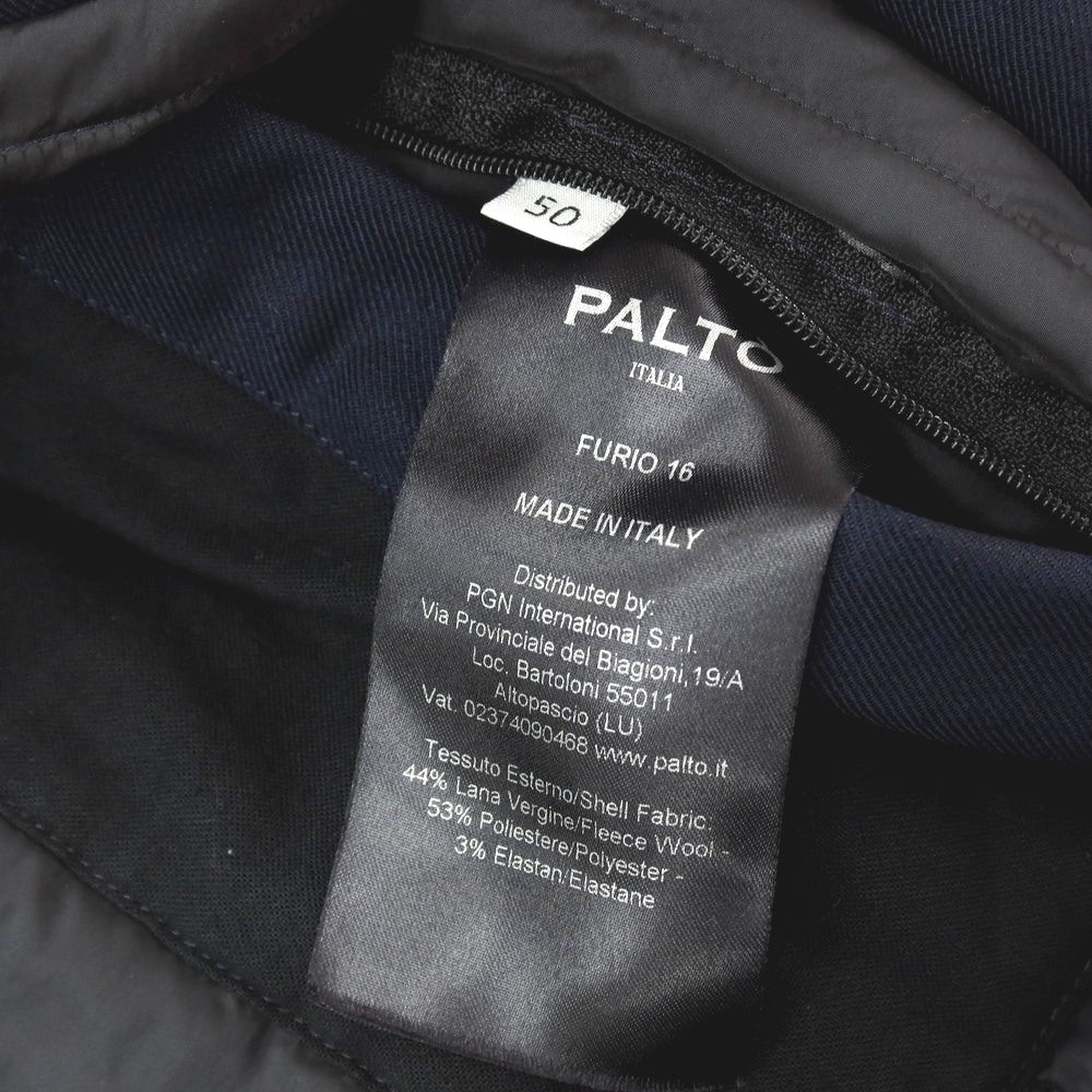 【中古】パルト PALTO ポリエステルウールポリウレタン 中綿入り チェスターフィールドコート ネイビー【 サイズ50 】【 状態ランクB 】【 メンズ 】