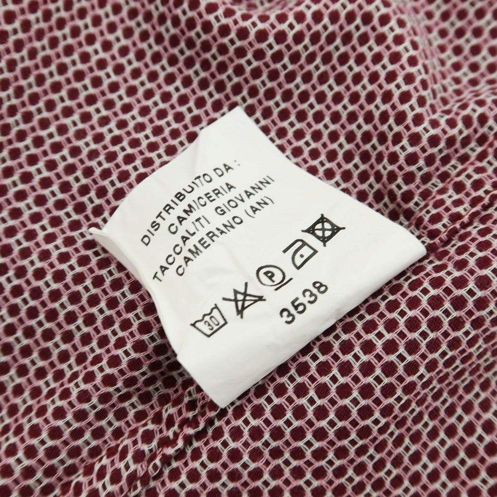 【中古】ギローバー GUY ROVER コットン ホリゾンタルカラー カジュアルシャツ ボルドーxホワイト【サイズ41】【 状態ランクB 】【 メンズ 】