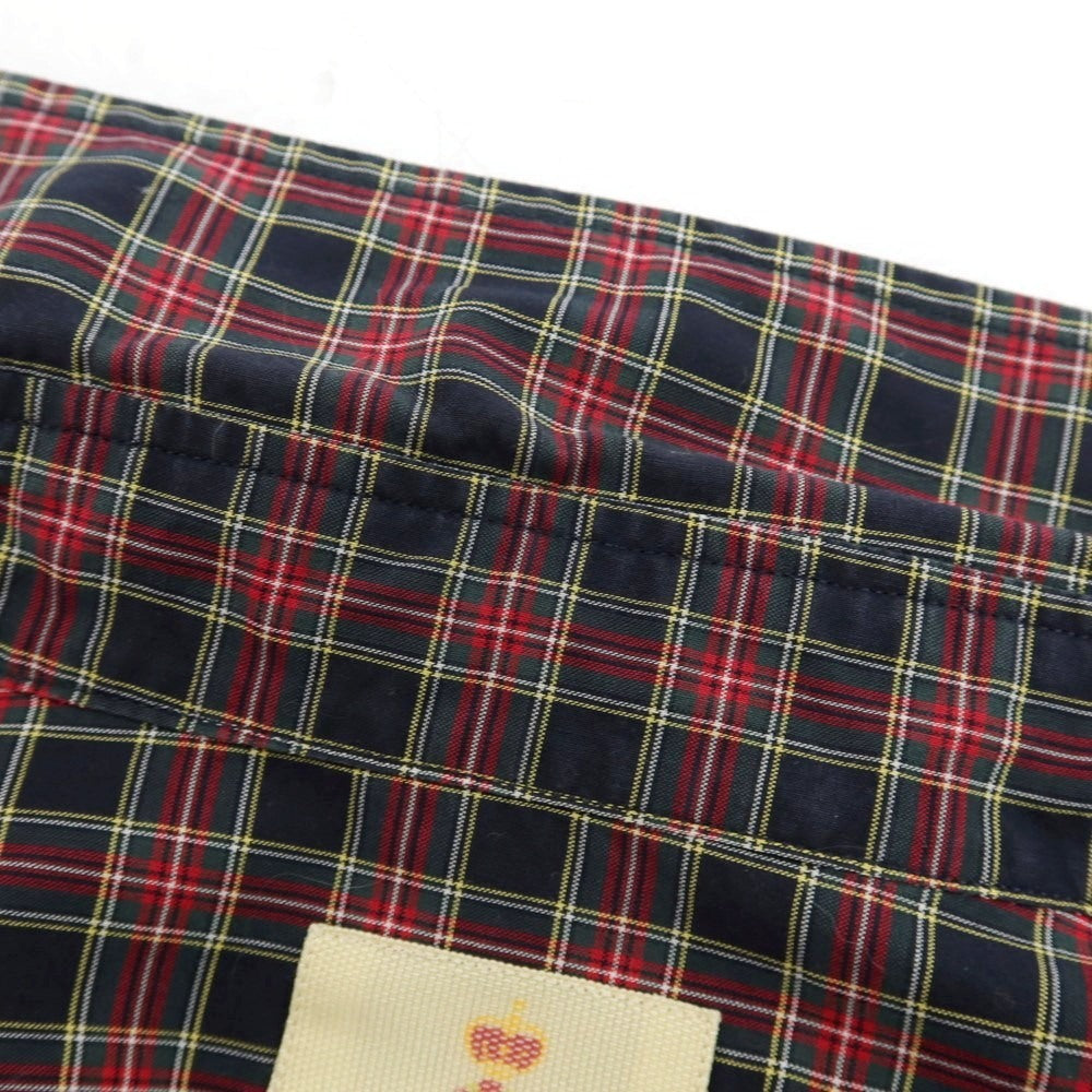 【中古】ギローバー GUY ROVER コットン チェック ホリゾンタルカラー カジュアルシャツ ネイビーxレッド【サイズ41】【 状態ランクB 】【 メンズ 】