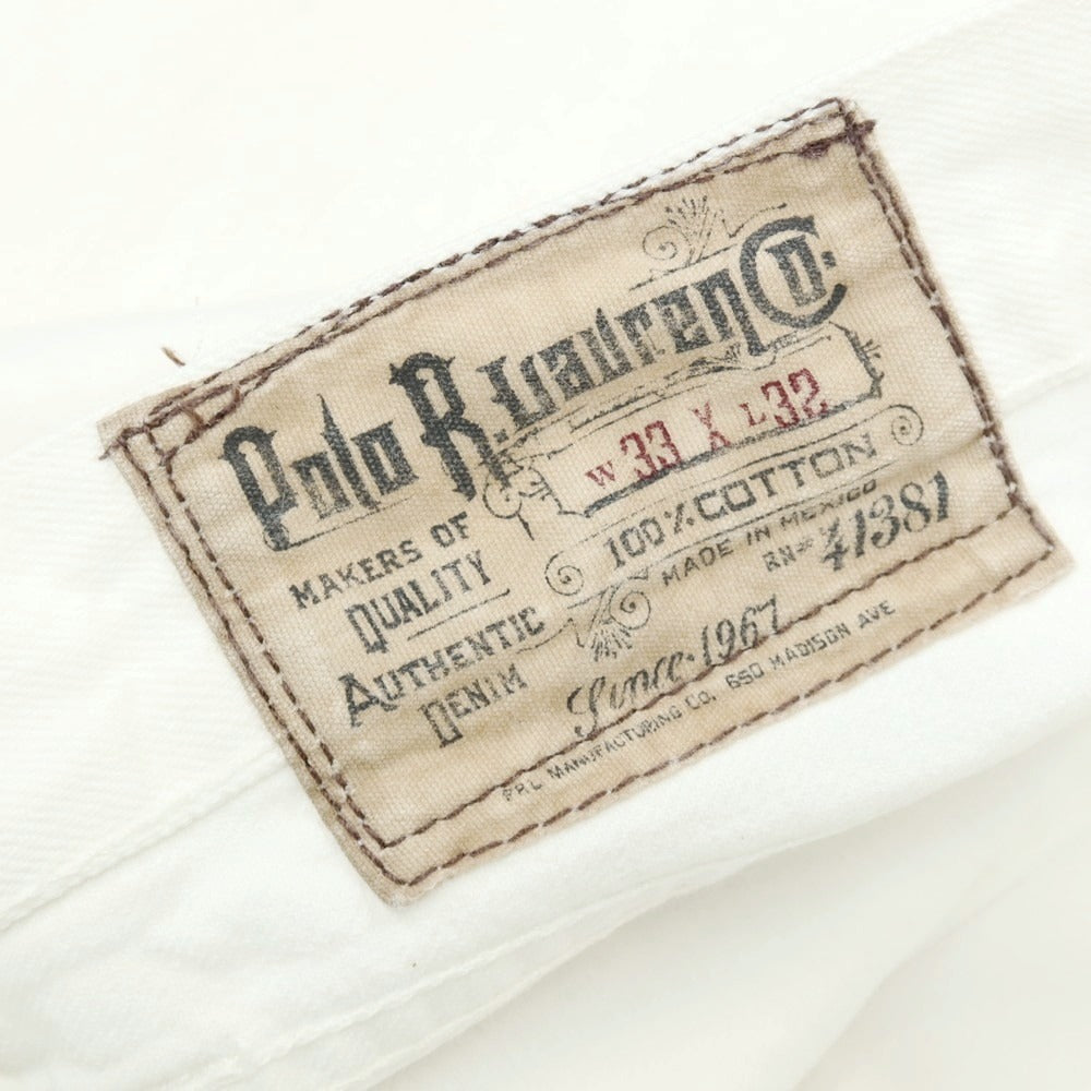 【中古】ポロ ラルフローレン Polo Ralph Lauren VARICK SLIM 625 ストレッチ デニムパンツ ジーンズ ホワイト【サイズ33】【 状態ランクC 】【 メンズ 】