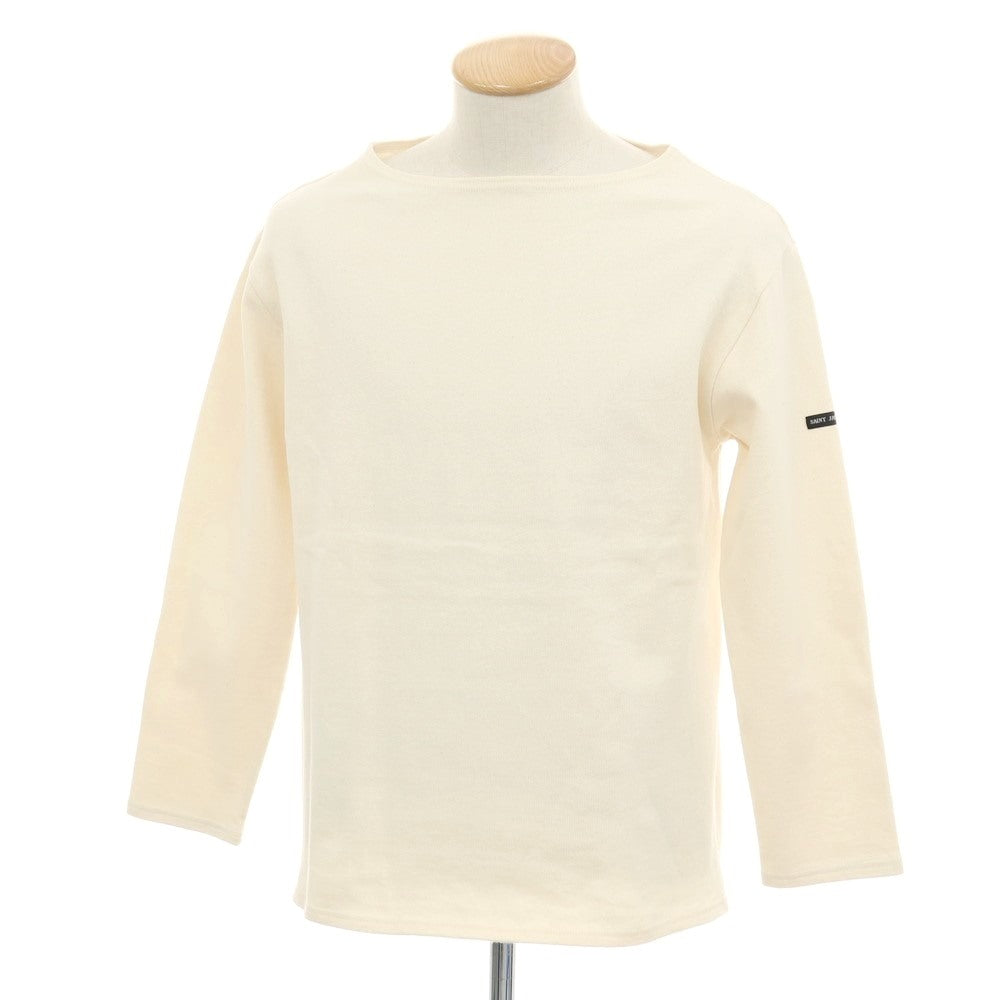 【中古】セントジェームス SAINT JAMES コットン ボートネック バスク 長袖Tシャツ アイボリー【サイズ4】【 状態ランクB 】【 メンズ 】