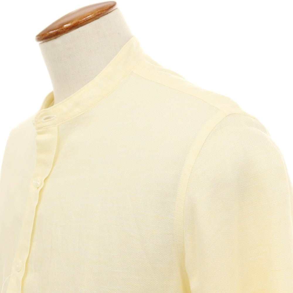 【中古】ビージーアール bgr リネンリヨセル バンドカラー カジュアルシャツ イエロー【サイズM】【 状態ランクB 】【 メンズ 】
