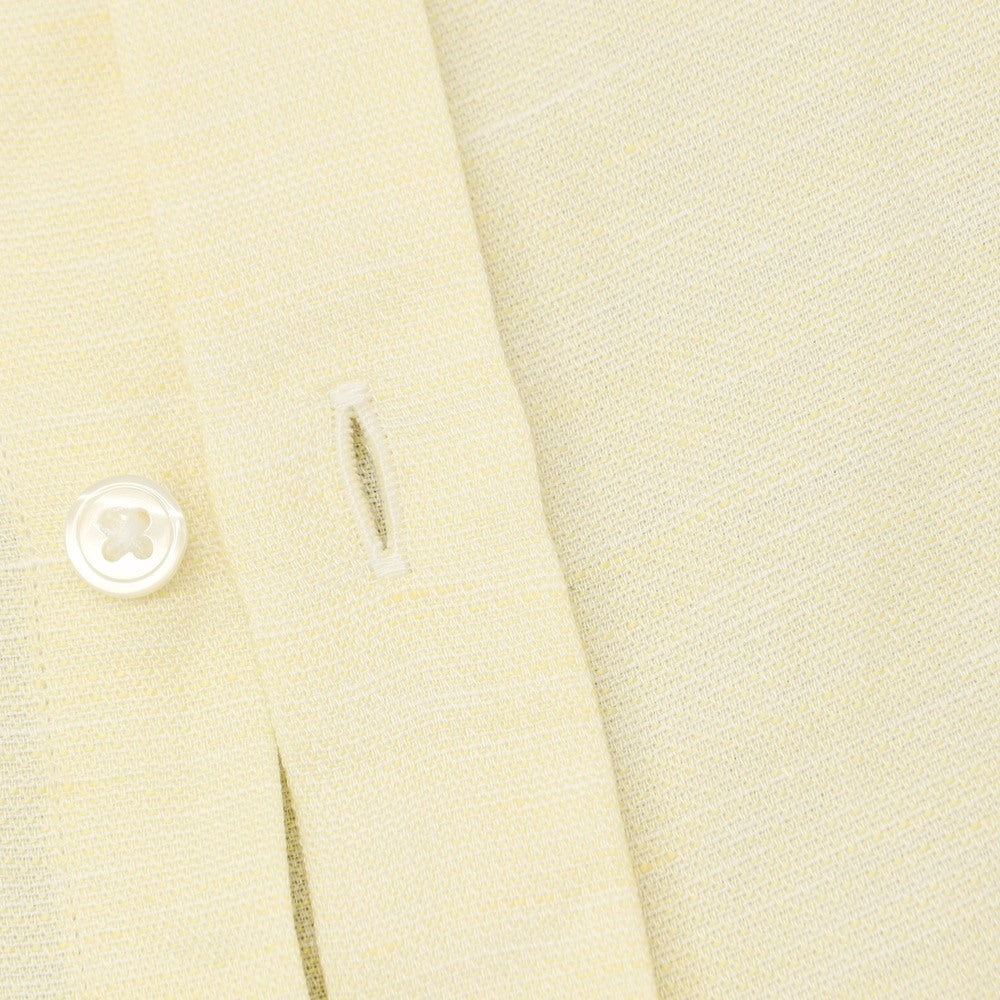 【中古】ビージーアール bgr リネンリヨセル バンドカラー カジュアルシャツ イエロー【サイズM】【 状態ランクB 】【 メンズ 】