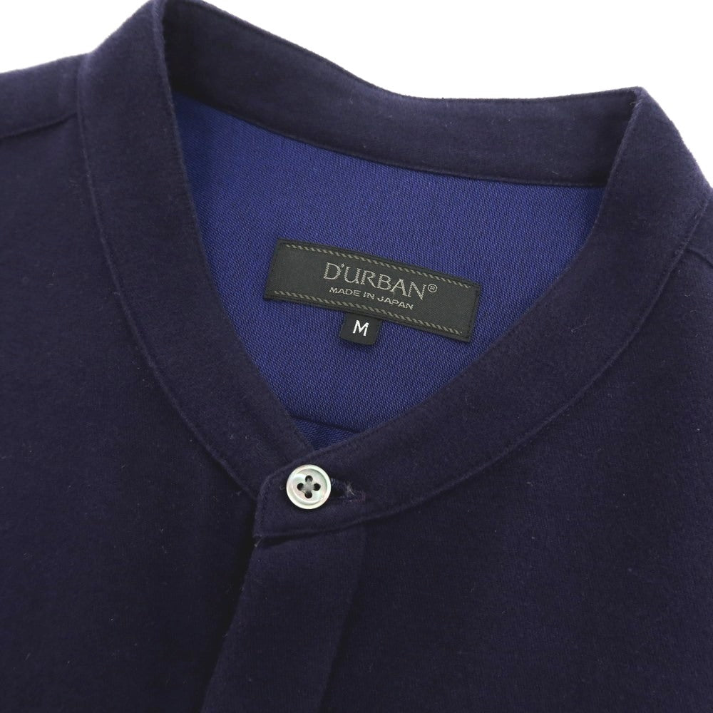 【中古】ダーバン D’URBAN コットン ジャージー バンドカラー カジュアルシャツ ネイビー【サイズM】【 状態ランクB 】【 メンズ 】