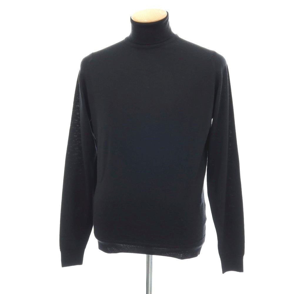 【中古】ジョンスメドレー JOHN SMEDLEY ハイゲージ ウール タートルネック プルオーバーニット ブラック【サイズM】【 状態ランクB 】【 メンズ 】