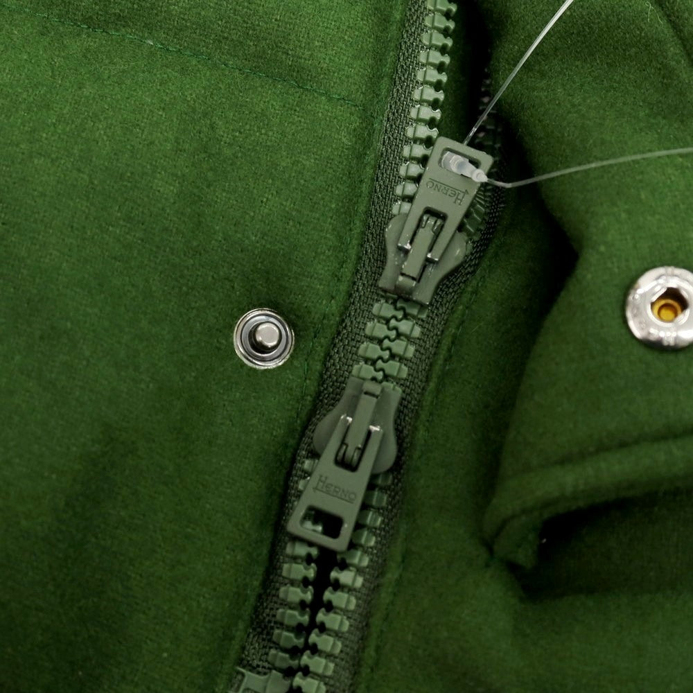 【中古】ヘルノ Herno POLAR-TECH ウールナイロン フーデッド ダウンジャケット グリーン【サイズ50】【 状態ランクB 】【 メンズ 】