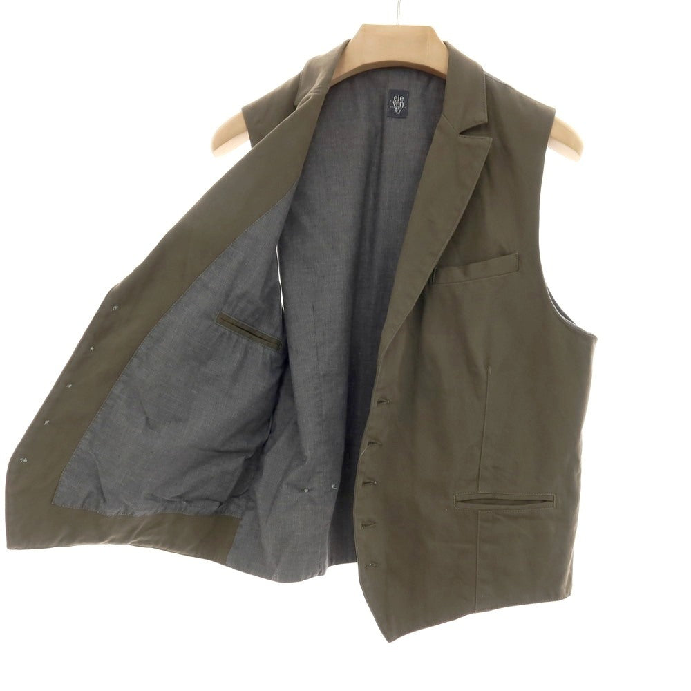 【中古】イレブンティ eleventy コットンポリウレタン カジュアル系ジレ ベスト オリーブカーキ系xグレー【サイズL】【 状態ランクC 】【 メンズ 】