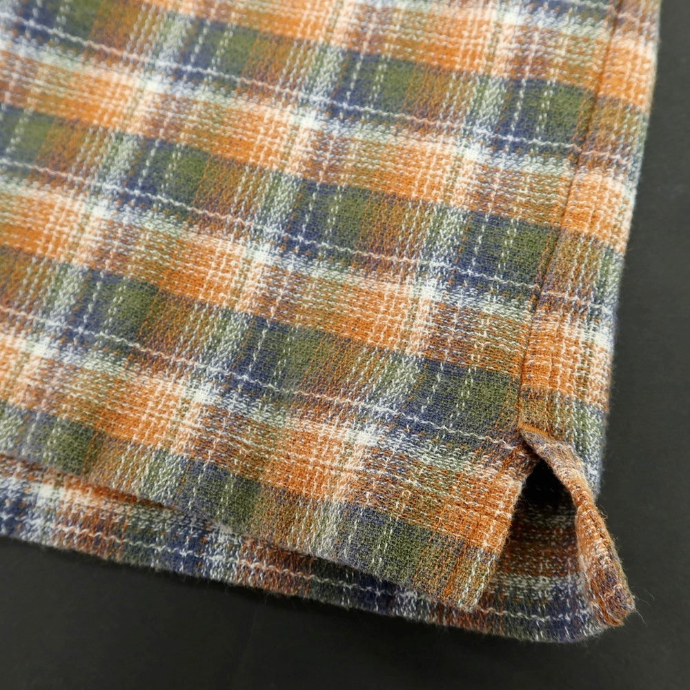 【中古】シュプリーム Supreme 2022年春夏 Plaid S/S Shirt コットン チェック 半袖シャツ オレンジxオリーブ【サイズS】【 状態ランクB 】【 メンズ 】