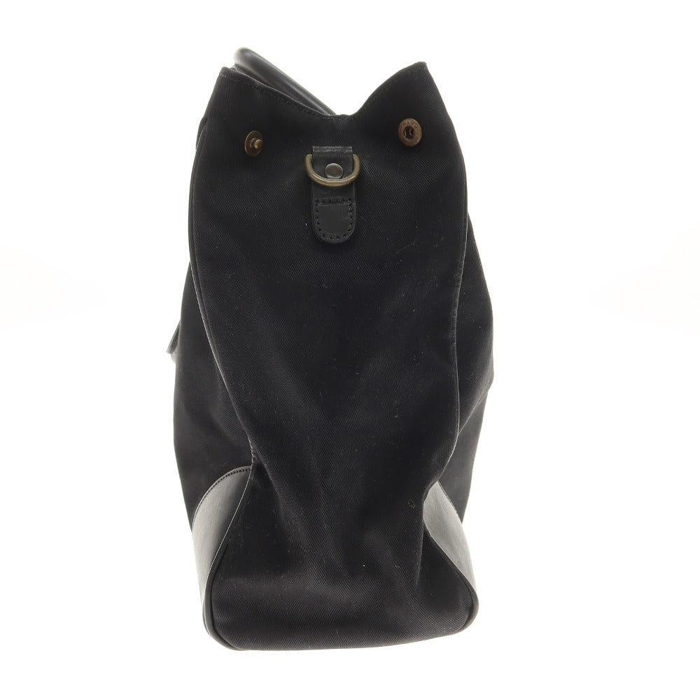 【中古】エッティンガー ETTINGER キャンバス レザー トートバッグ ブラック【 状態ランクC 】【 メンズ 】