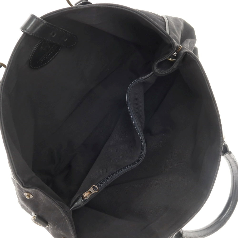 【中古】エッティンガー ETTINGER キャンバス レザー トートバッグ ブラック【 状態ランクC 】【 メンズ 】