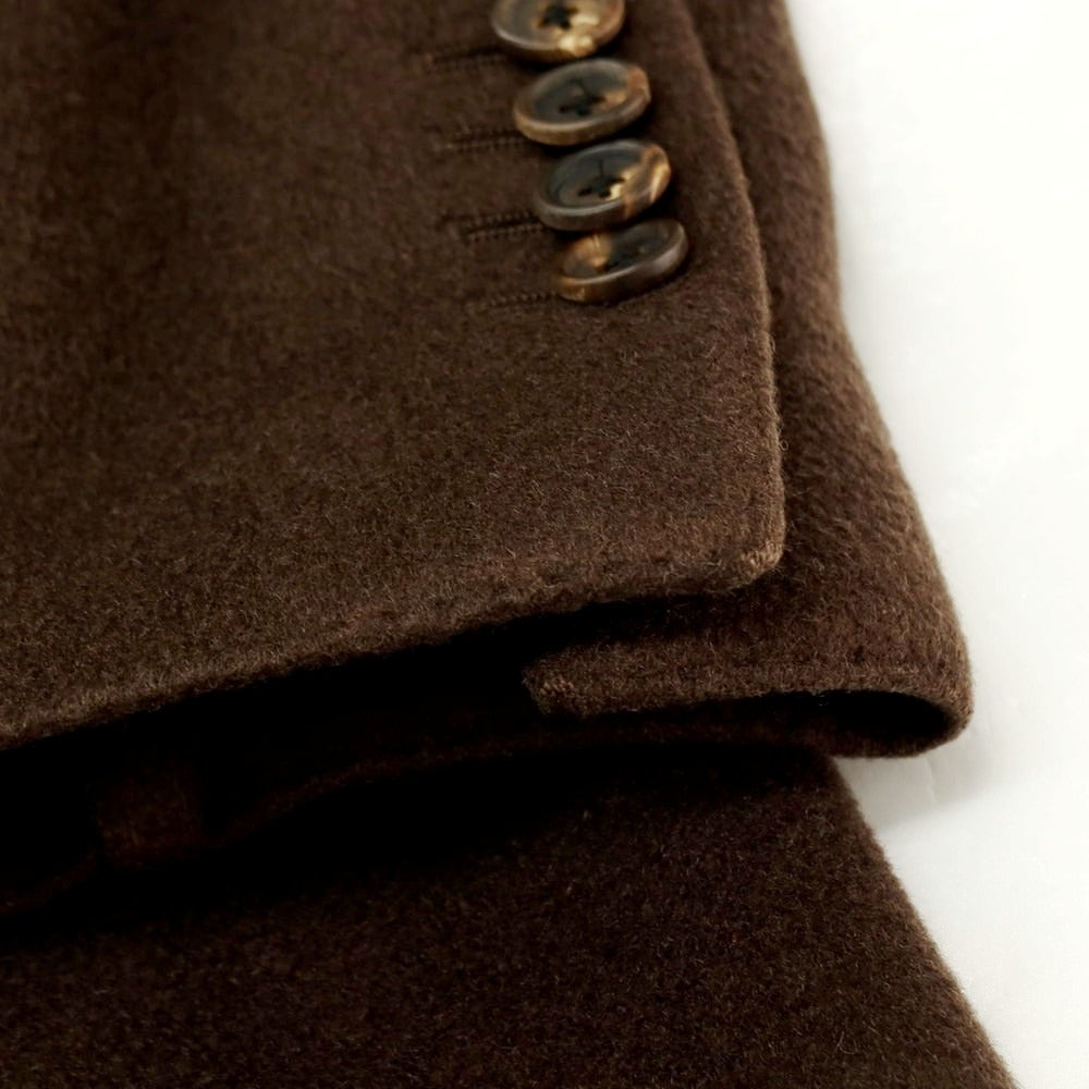 【中古】ラルディーニ LARDINI カシミヤ ダブルブレストコート ブラウン【サイズ46】【 状態ランクB 】【 メンズ 】