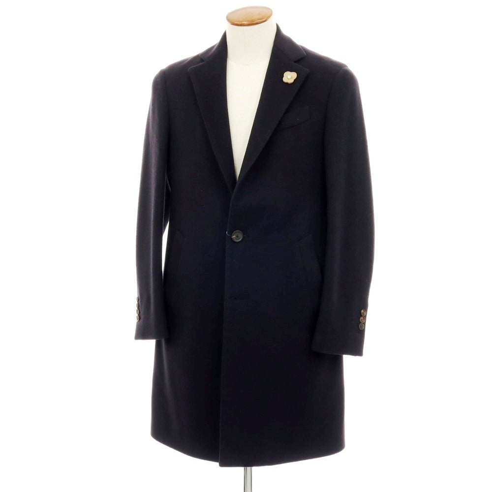 【中古】ラルディーニ LARDINI ウール チェスターフィールドコート ネイビー【 サイズ46 】【 状態ランクB 】【 メンズ 】