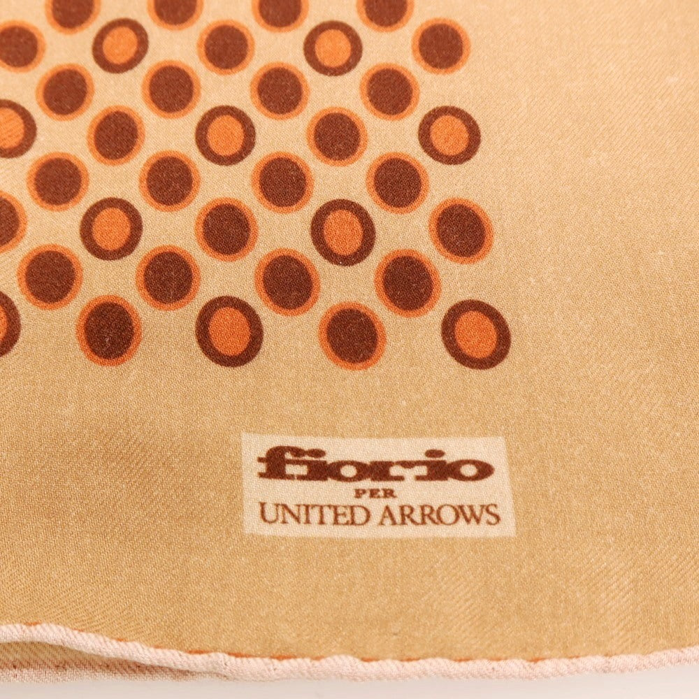 【中古】フィオリオ FIORIO ウールシルク スカーフ ベージュブラウンxオレンジ【 状態ランクB 】【 メンズ 】