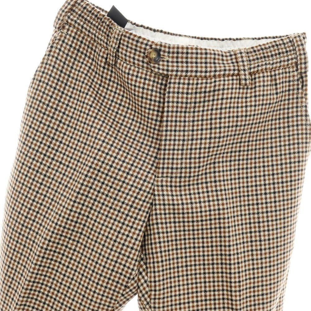 【中古】ピーティートリノ PT TORINO THE REBEL ウール ハウンドトゥース柄 イージースラックスパンツ ブラウン系【サイズ32】【 状態ランクC 】【 メンズ 】