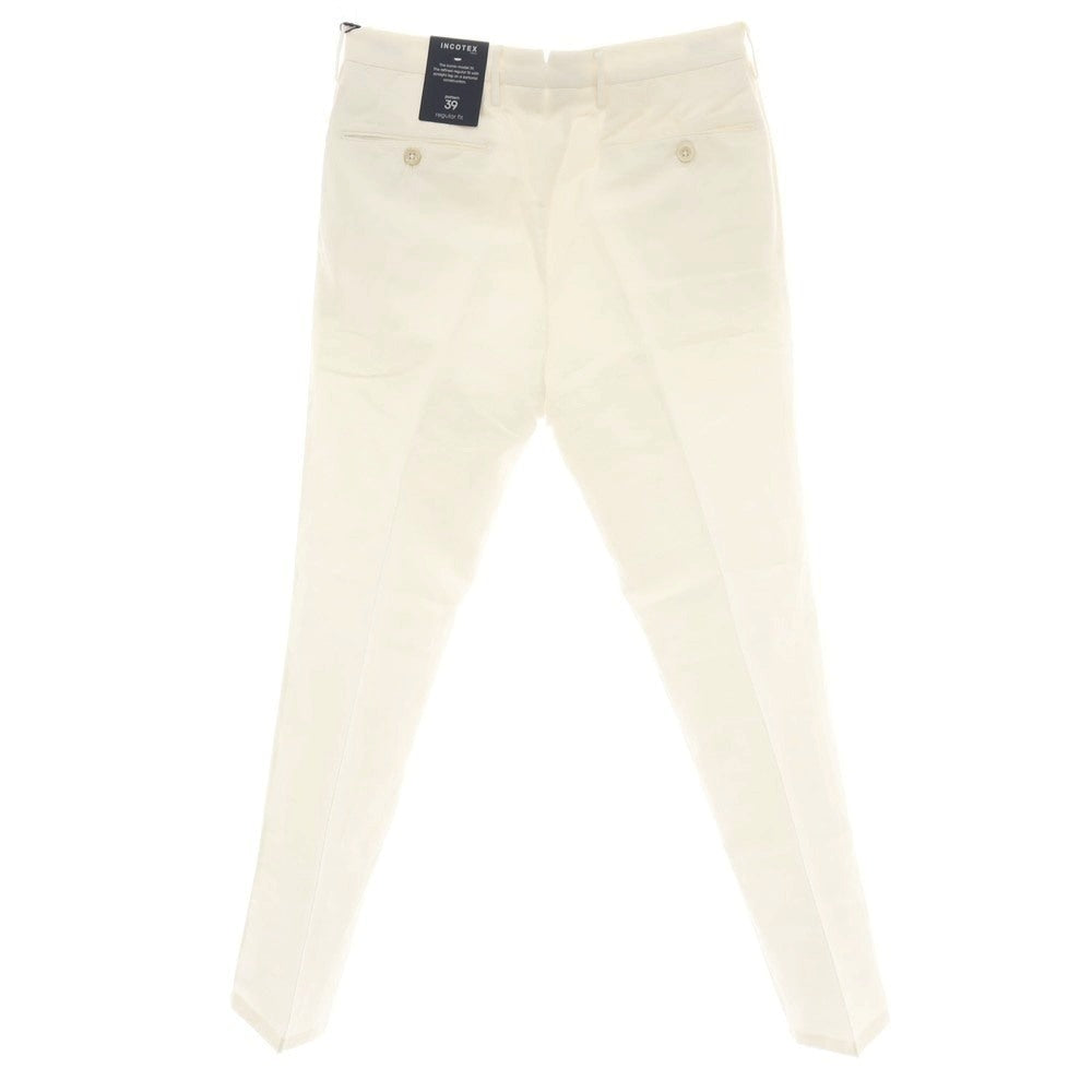 【中古】【未使用】インコテックス スローウェア INCOTEX SLOWEAR リネンコットン カジュアルスラックスパンツ オフホワイト【サイズ46】【 状態ランクS 】【 メンズ 】