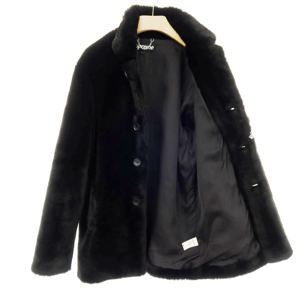 【中古】シュプリーム Supreme 2015年春夏 Faux Fur Coat ファーコート ブラック【 サイズL 】【 状態ランクB 】【 メンズ 】