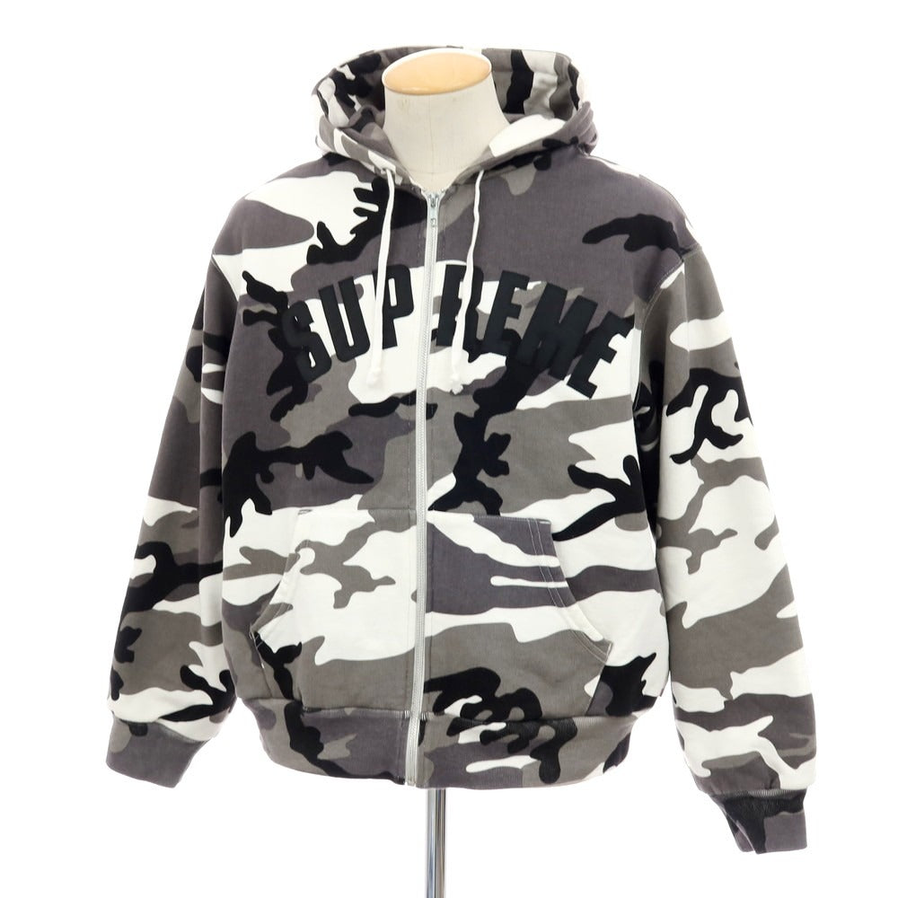 【中古】シュプリーム Supreme 2025年秋冬 Arc Thermal Lined Zip Up Hooded Sweatshirt パーカー グレーxブラック【サイズS】【 状態ランクB 】【 メンズ 】