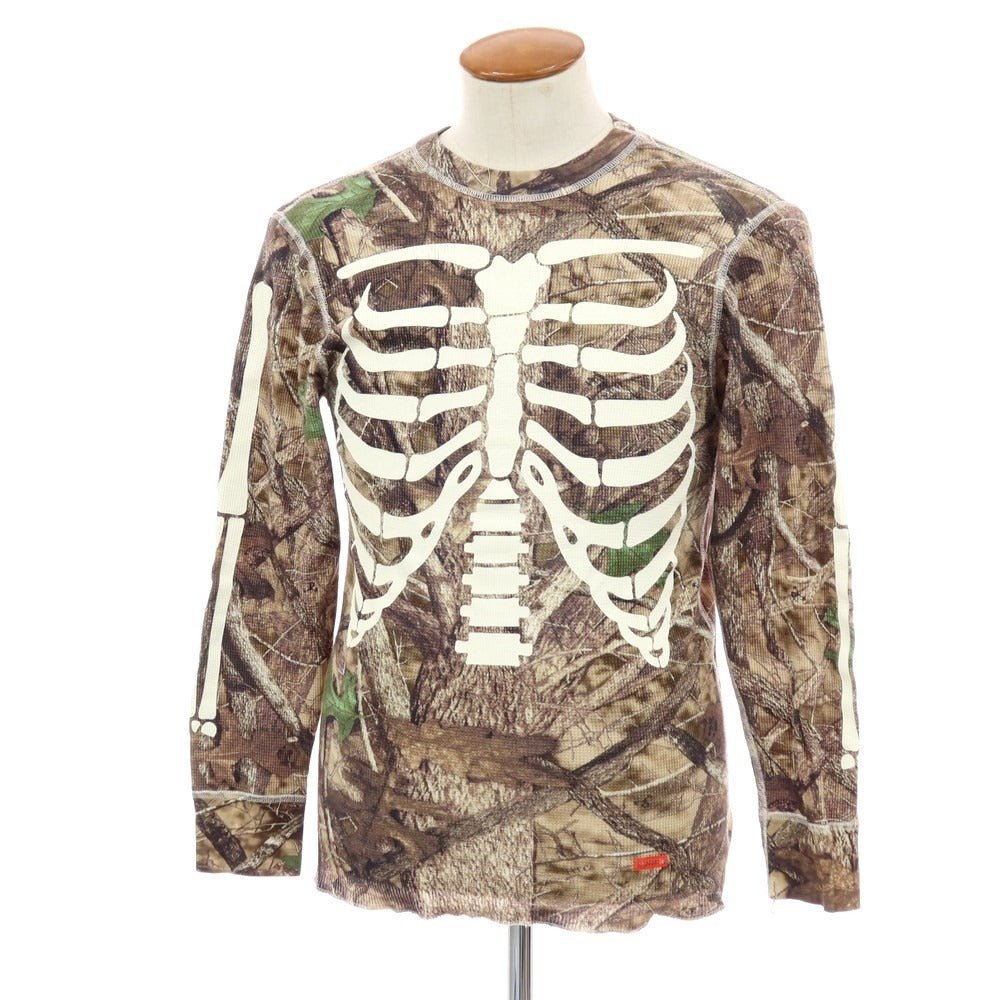 【中古】シュプリーム Supreme Hanes Bones Thermal Crew フォールカモ 長袖Tシャツ ブラウン系【サイズM】【 状態ランクA 】【 メンズ 】