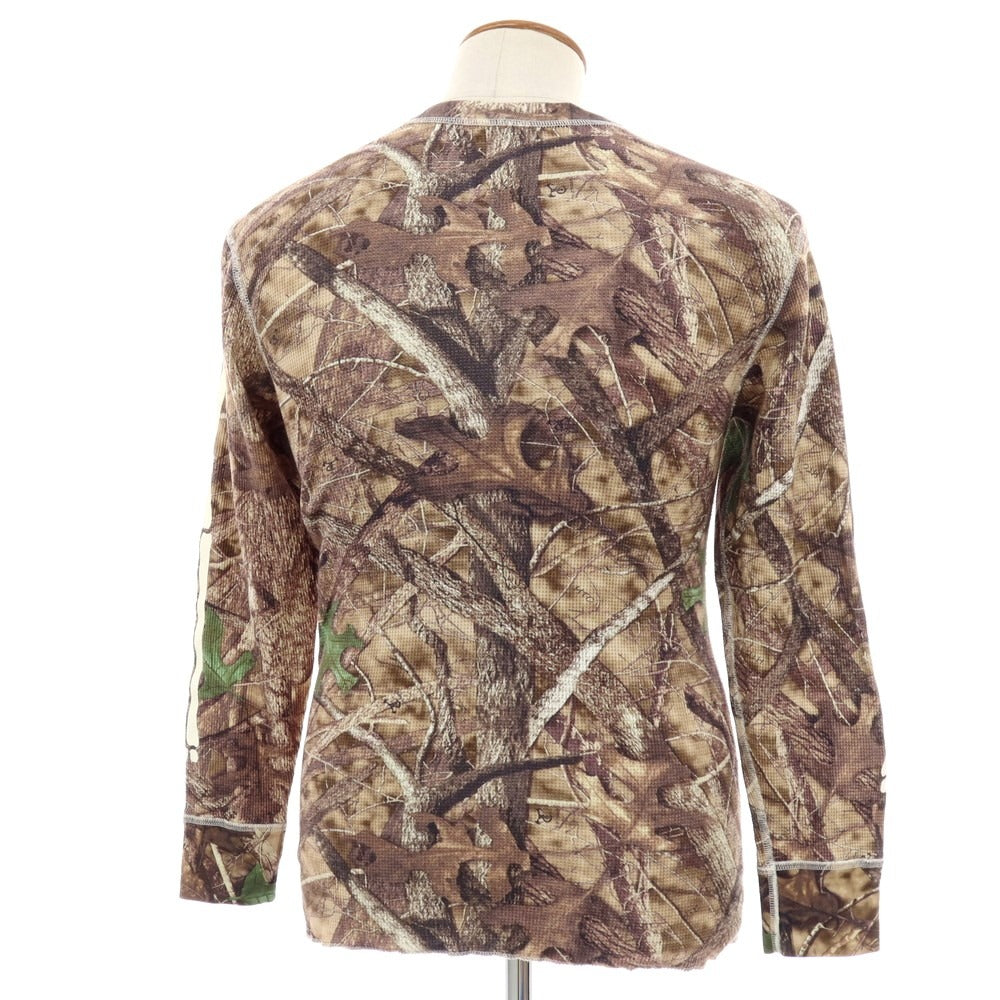 【中古】シュプリーム Supreme Hanes Bones Thermal Crew フォールカモ 長袖Tシャツ ブラウン系【サイズM】【 状態ランクA 】【 メンズ 】