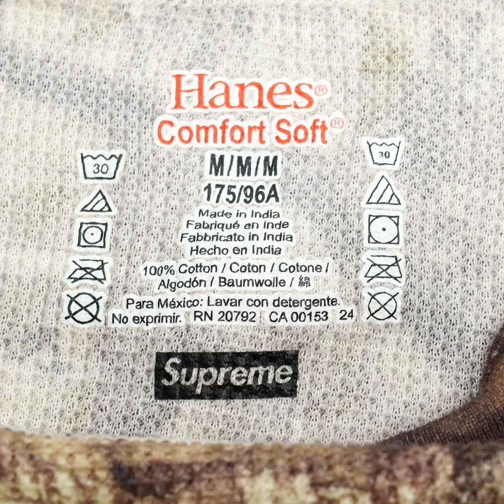 【中古】シュプリーム Supreme Hanes Bones Thermal Crew フォールカモ 長袖Tシャツ ブラウン系【サイズM】【 状態ランクA 】【 メンズ 】