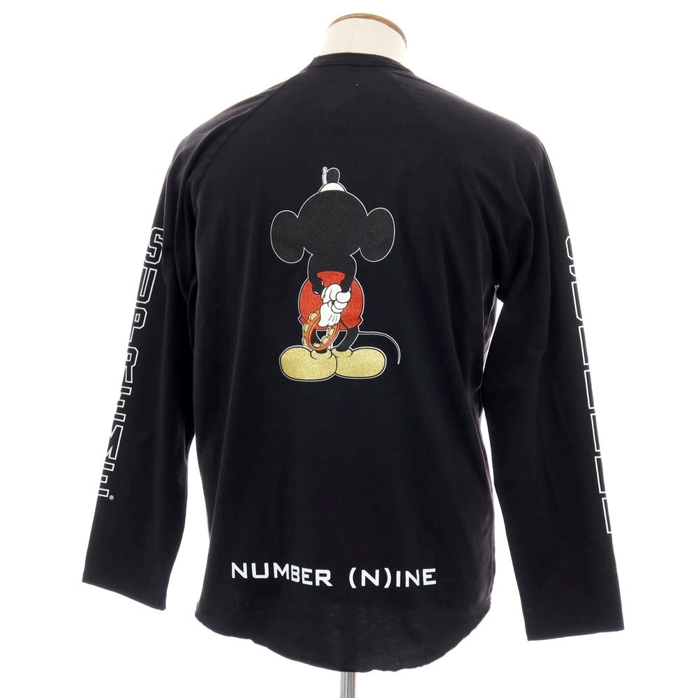 【中古】シュプリーム Supreme × Number (N)ine、Mickey Mouse 2025年秋冬 Raglan L/S Top 長袖Tシャツ ブラック【サイズM】【 状態ランクA 】【 メンズ 】