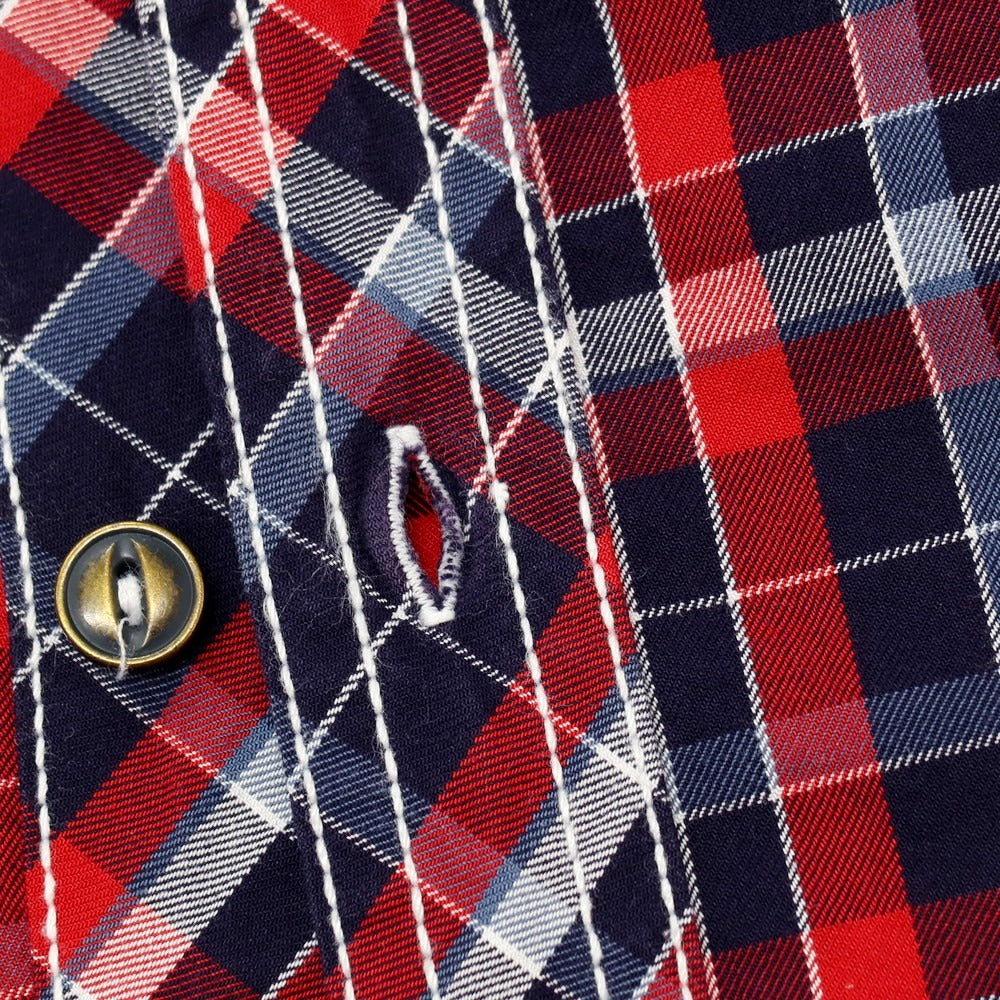 【中古】ユナイテッドカラーズオブベネトン UNITED COLORS OF BENETTON コットン チェック レギュラーカラー カジュアルシャツ レッド【サイズS】【 状態ランクB 】【 メンズ 】