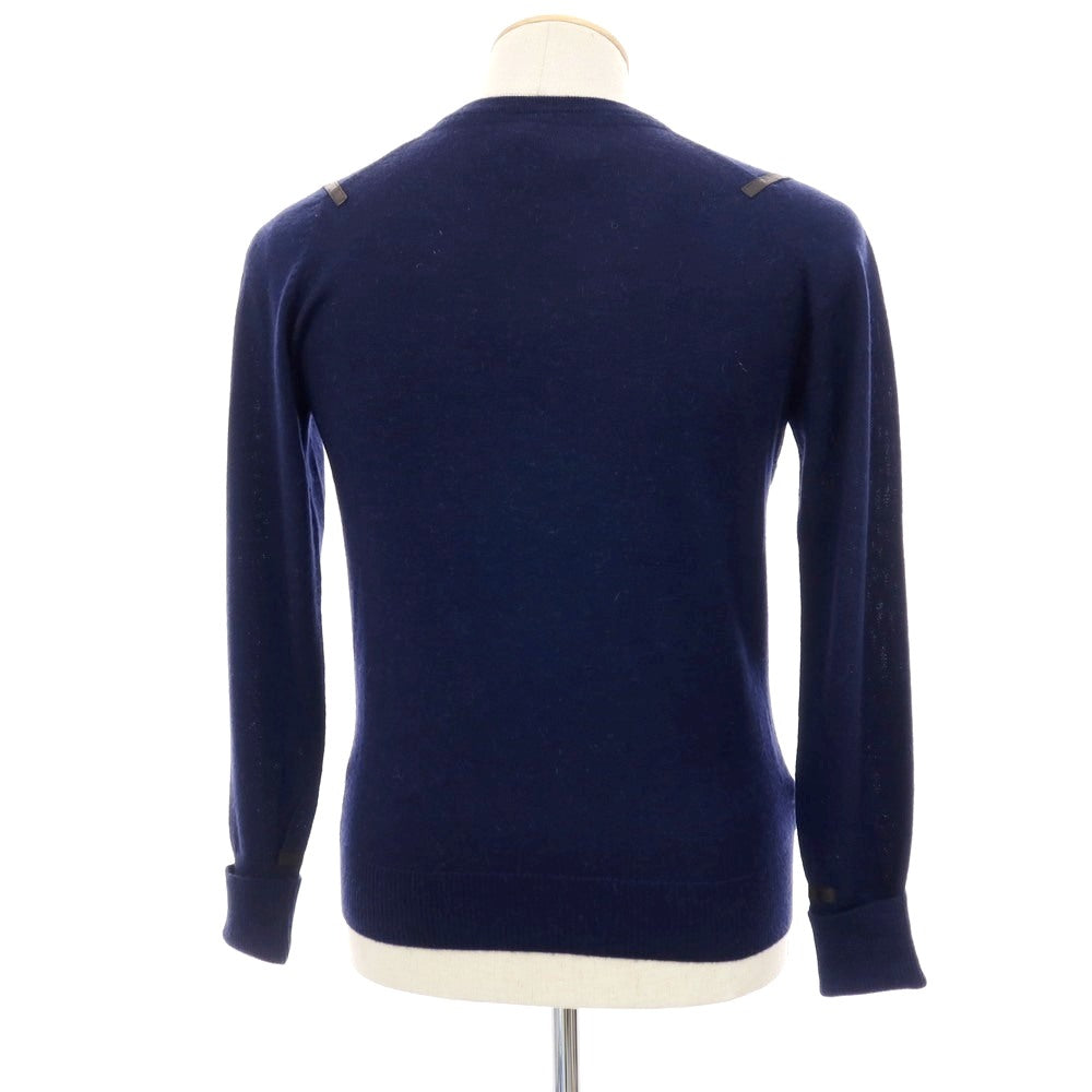 【中古】イノウエブラザーズ THE INOUE BROTHERS ハイゲージ アルパカ クルーネック プルオーバーニット ネイビー【サイズS】【 状態ランクA 】【 メンズ 】