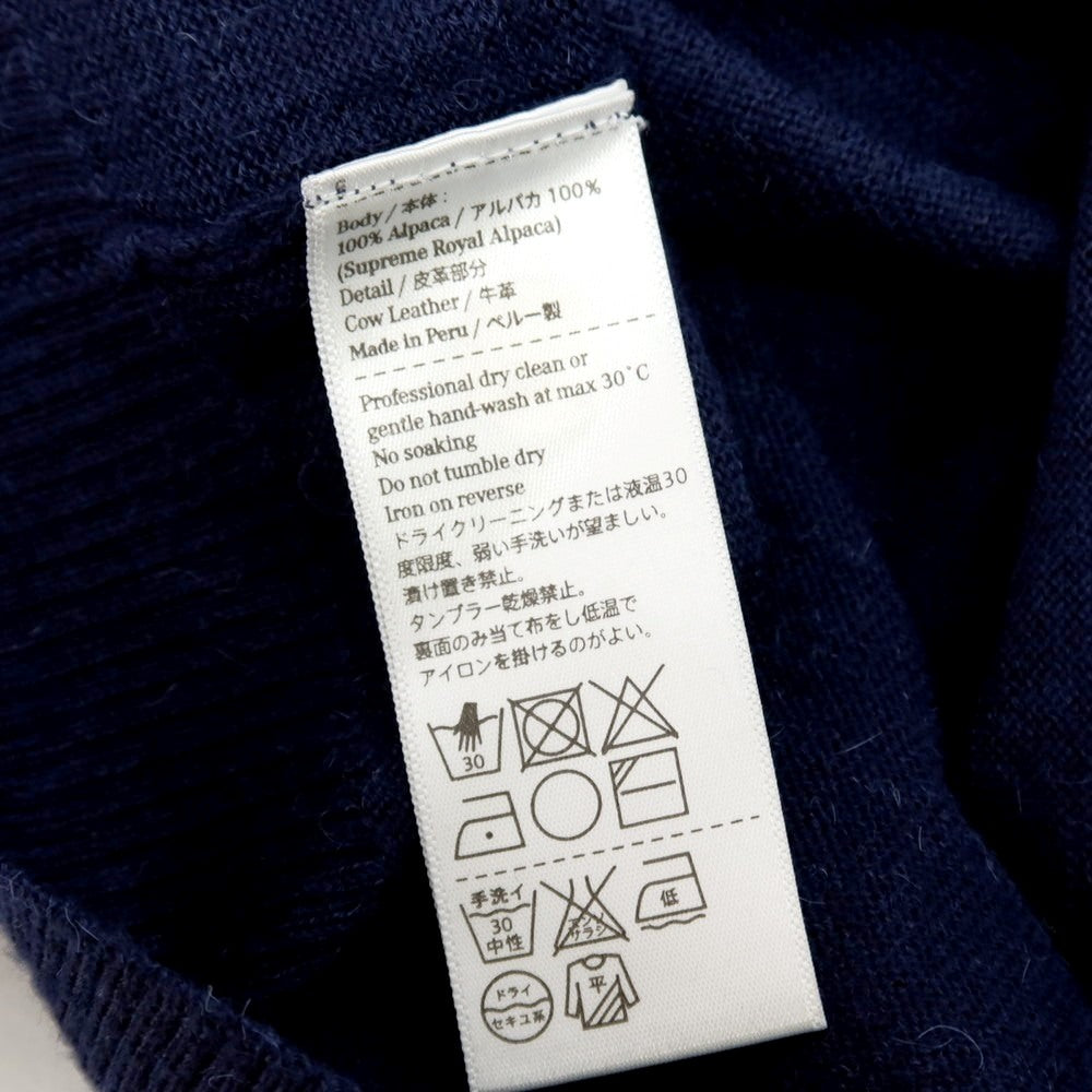 【中古】イノウエブラザーズ THE INOUE BROTHERS ハイゲージ アルパカ クルーネック プルオーバーニット ネイビー【サイズS】【 状態ランクA 】【 メンズ 】
