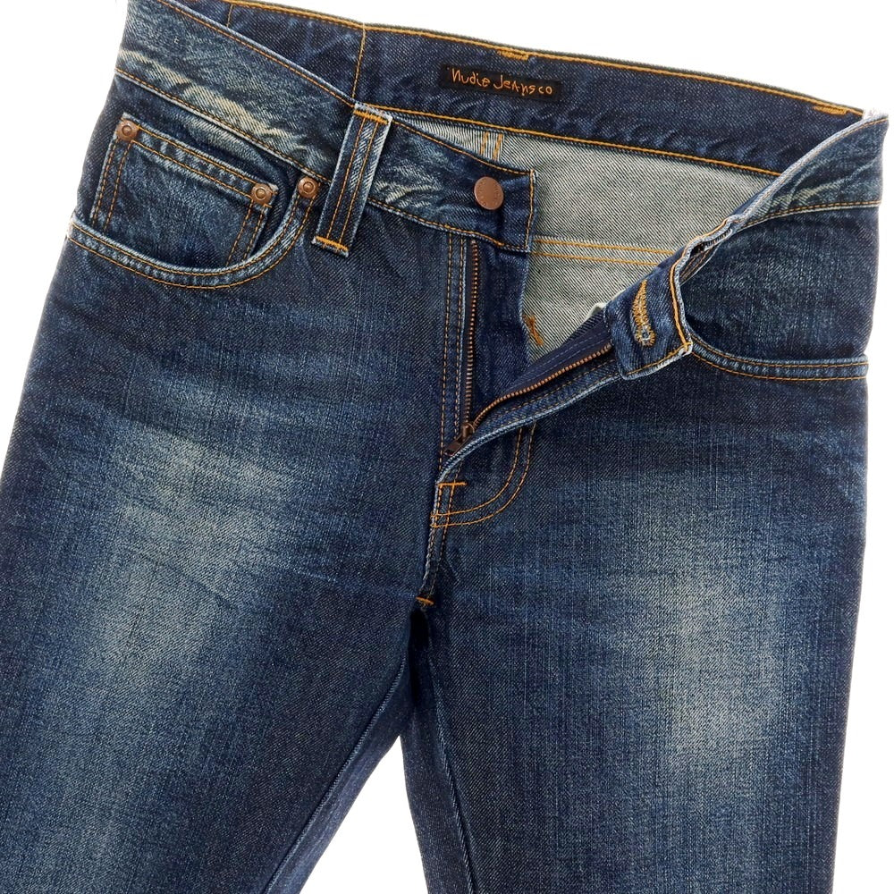 【中古】ヌーディージーンズ Nudie Jeans ユーズド加工 コットン デニムパンツ ジーンズ ネイビー【サイズ28】【 状態ランクA 】【 メンズ 】