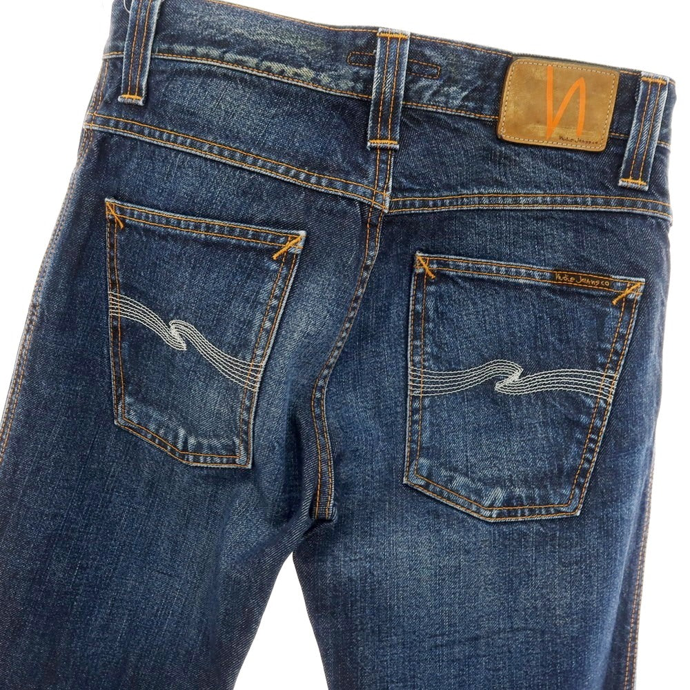 【中古】ヌーディージーンズ Nudie Jeans ユーズド加工 コットン デニムパンツ ジーンズ ネイビー【サイズ28】【 状態ランクA 】【 メンズ 】