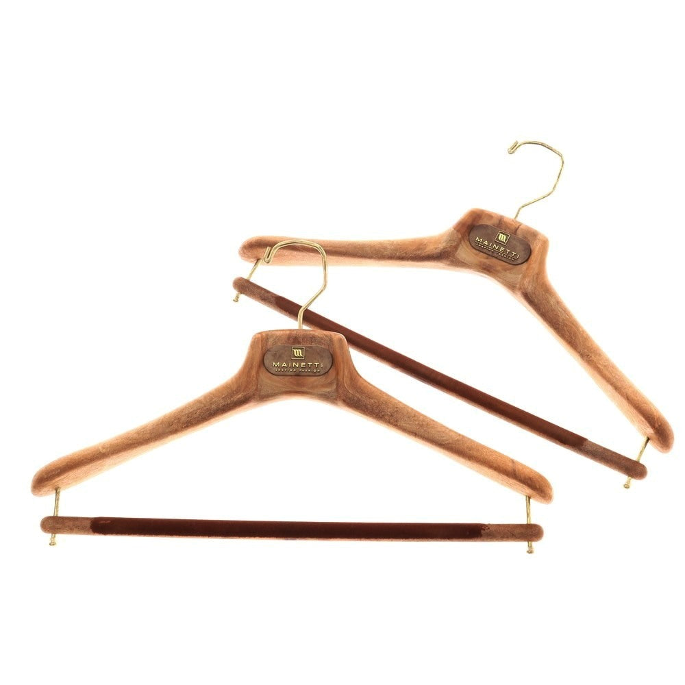 【中古】マイネッティ Mainetti 2本セット ハンガー ブラウンxゴールド【サイズ40】【 状態ランクA 】【 メンズ 】