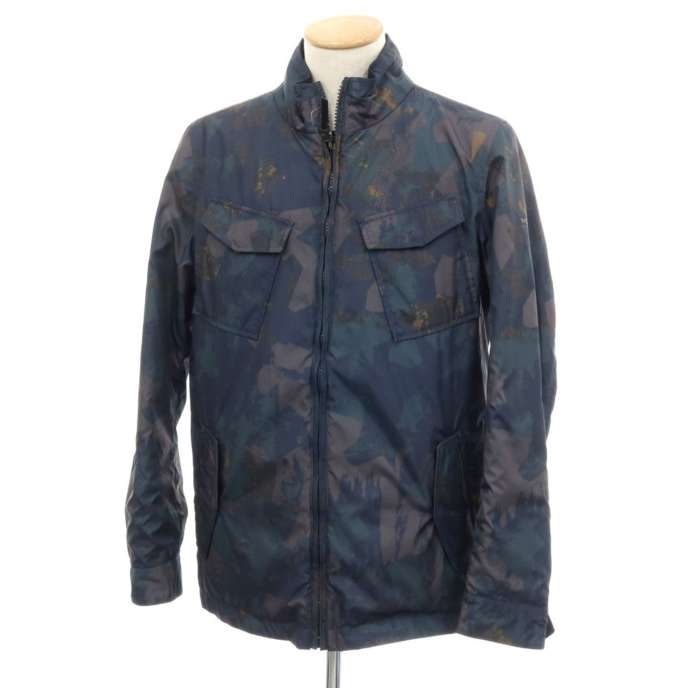 【中古】ウールリッチ WOOLRICH リバーシブル コットンナイロン×ポリエステル スタンドカラー ジップアップブルゾン ネイビー【サイズS】【 状態ランクB 】【 メンズ 】