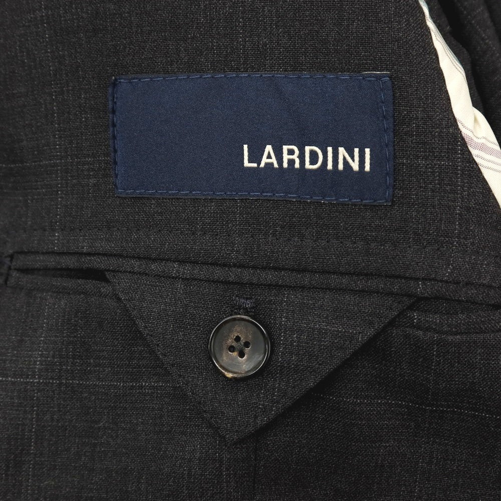 【中古】ラルディーニ LARDINI ストレッチ ウール チェック 3つボタンスーツ ダークグレー【サイズ42】【 状態ランクC 】【 メンズ 】